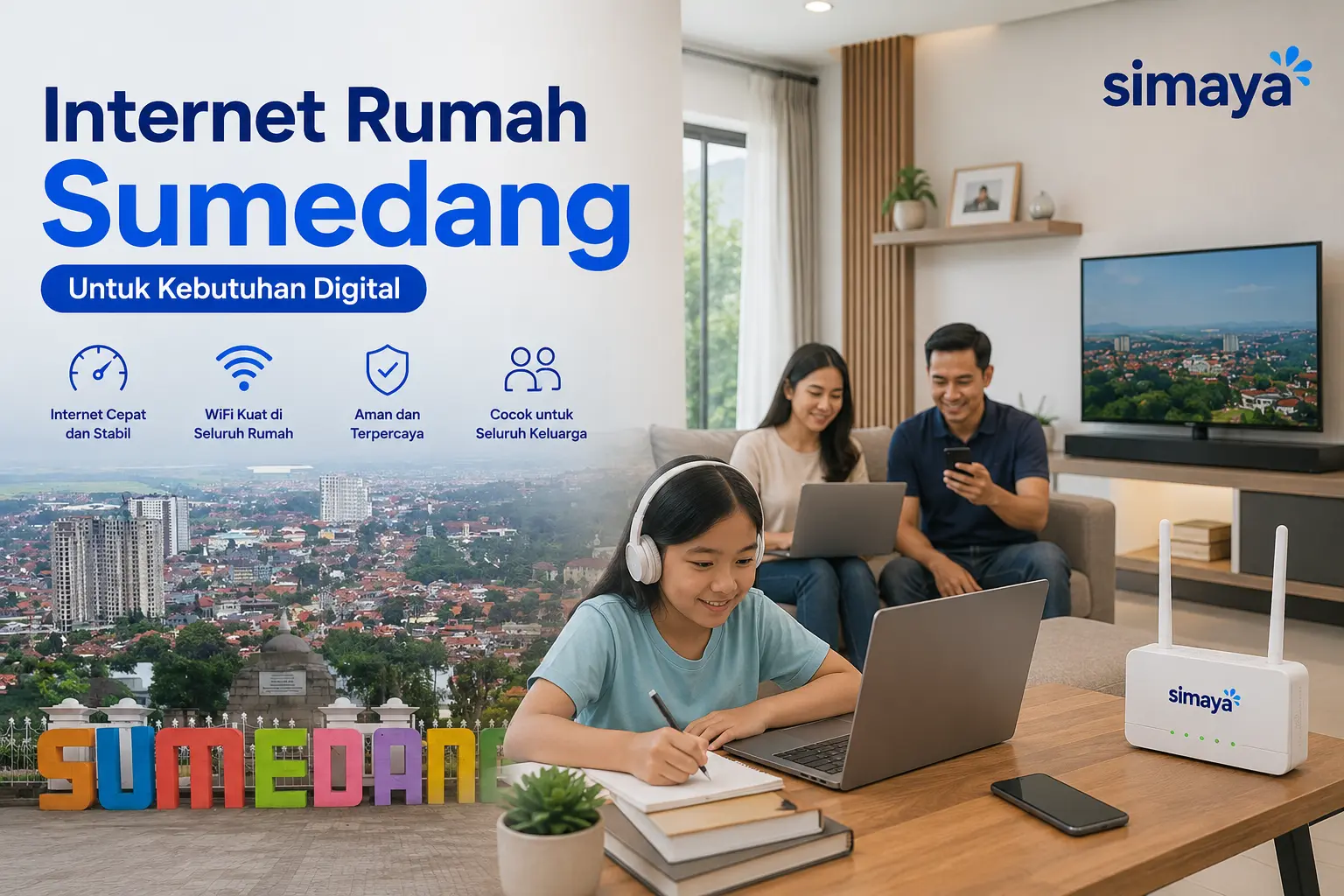 Internet rumah Sumedang cepat dan stabil dari Simaya