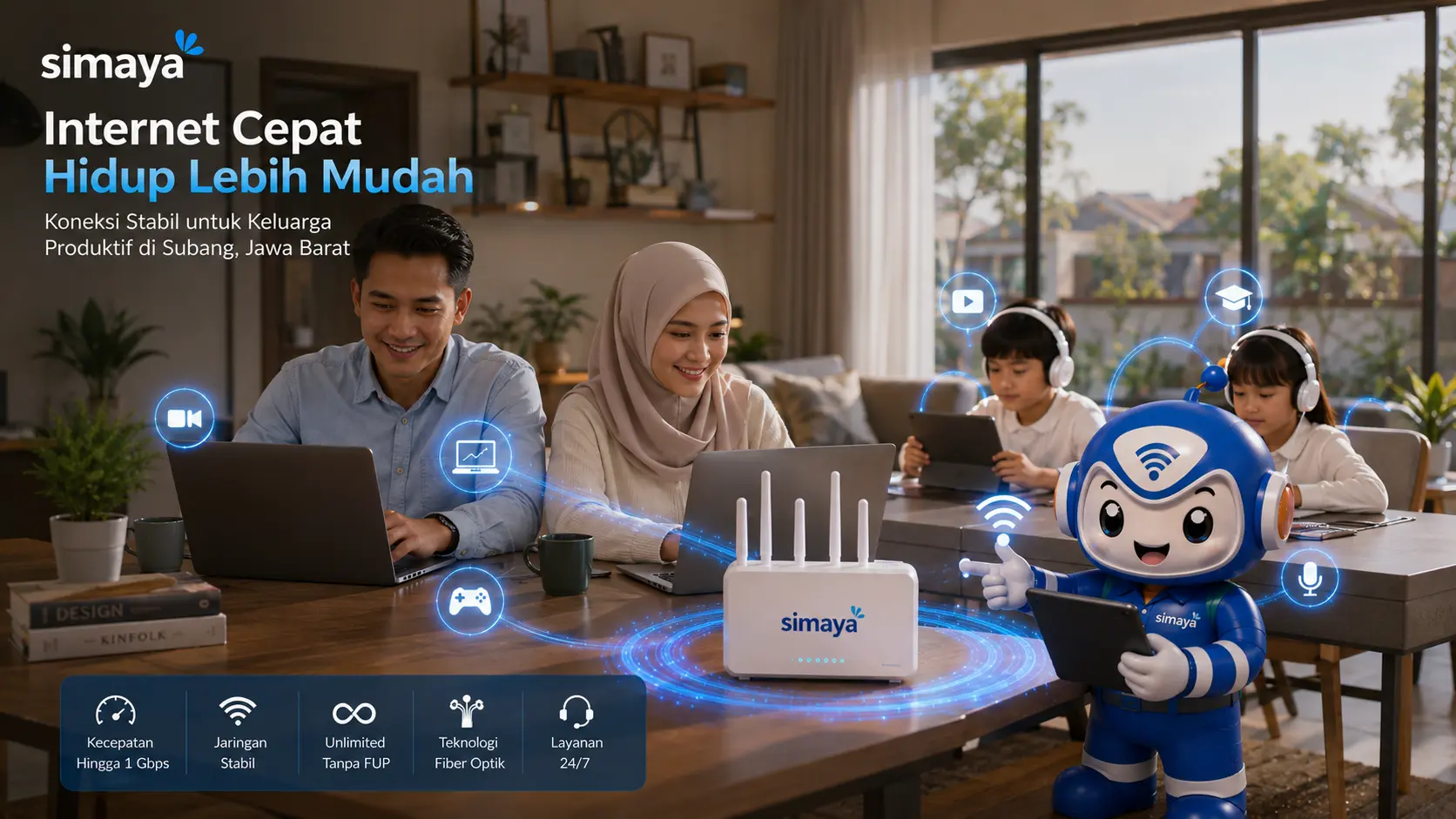 Internet Simaya mendukung kerja dan belajar online di rumah Subang