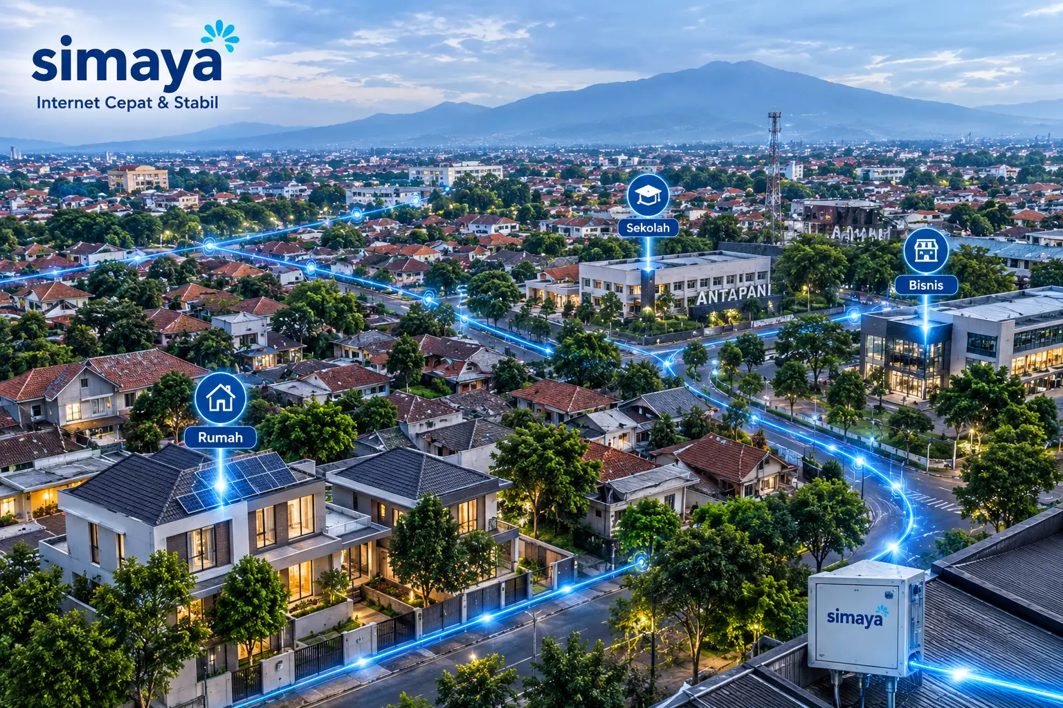 Jaringan fiber optic Simaya di Antapani Bandung
