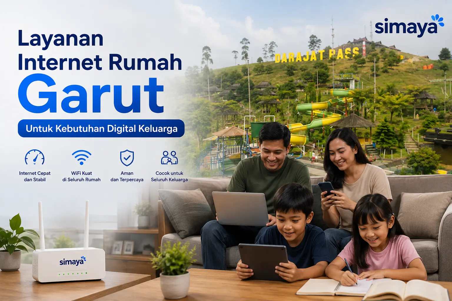Layanan internet rumah Garut Simaya untuk keluarga