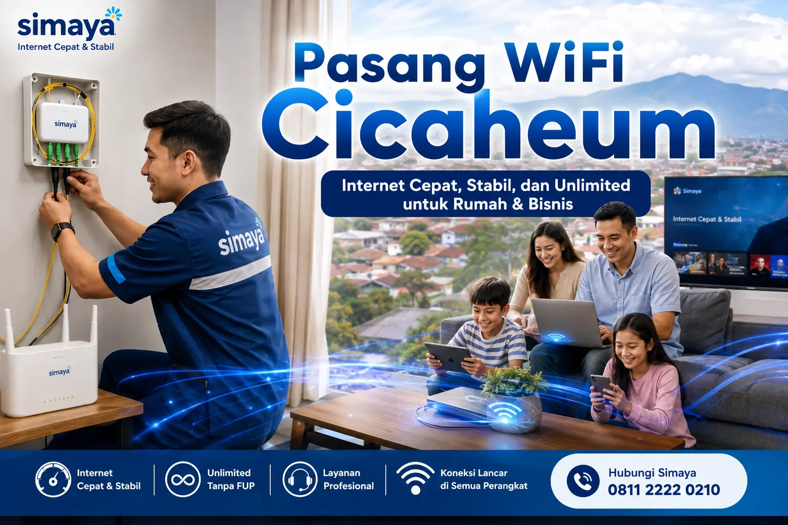 Pasang WiFi Fiber Optic Simaya di kawasan Cicaheum Bandung