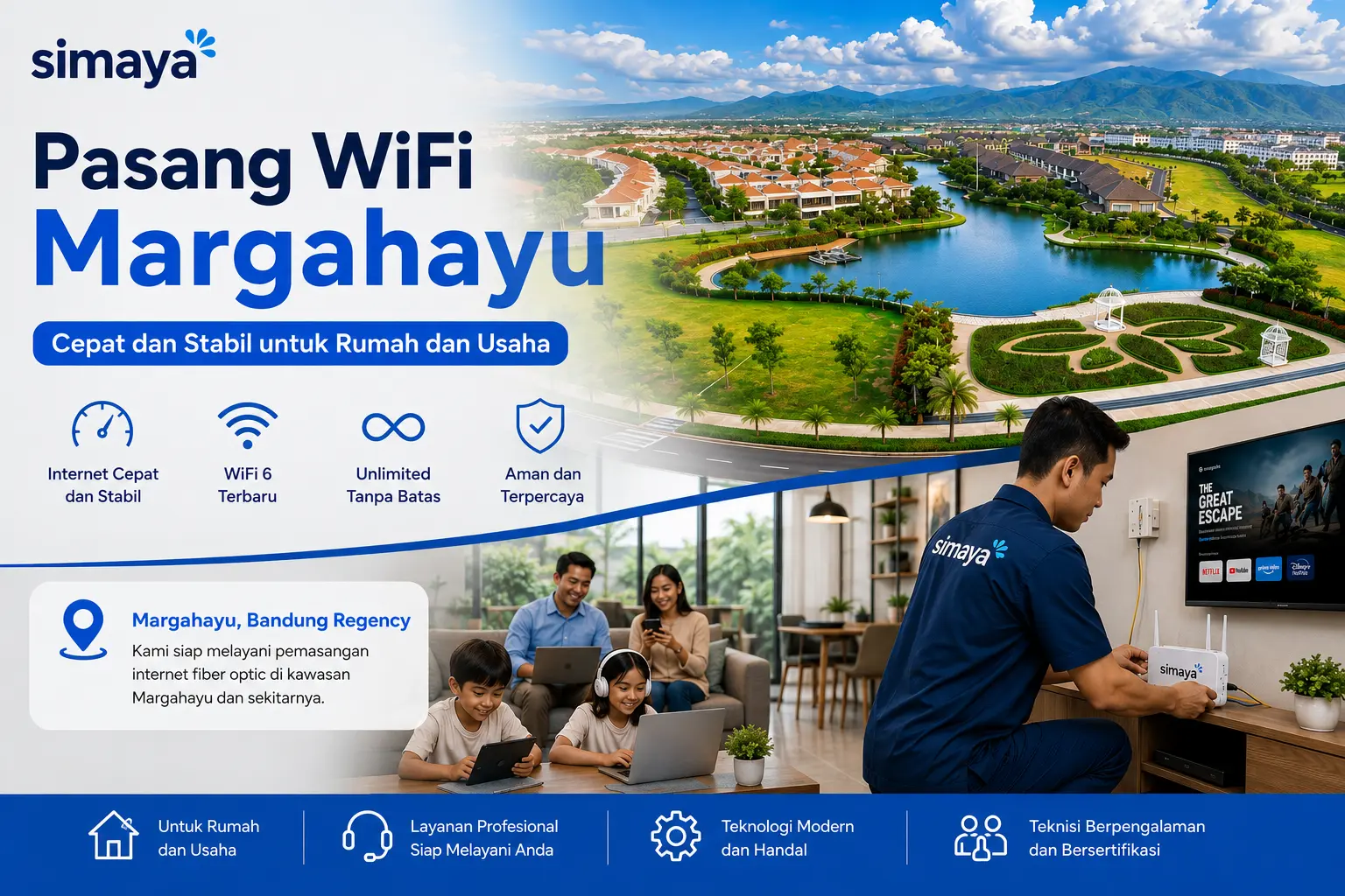 Pasang WiFi Margahayu dengan internet fiber Simaya