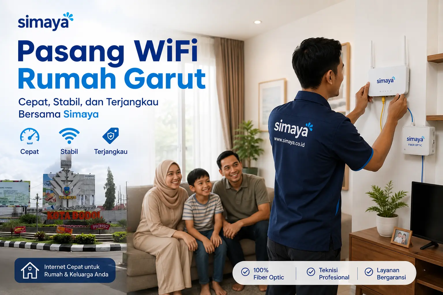 Pasang WiFi Rumah Garut menggunakan internet fiber optik Simaya