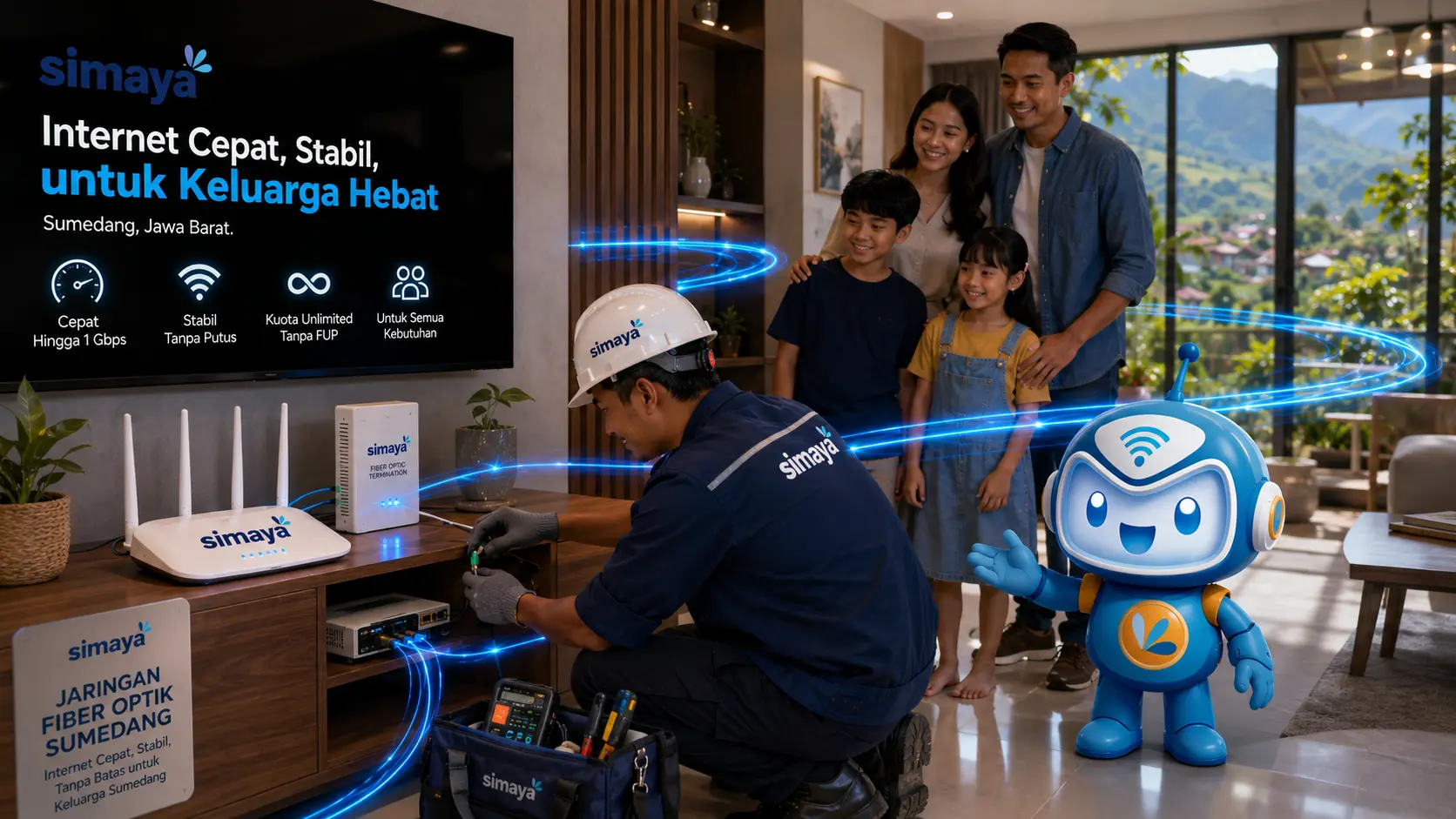 Pemasangan WiFi rumah Simaya di Sumedang