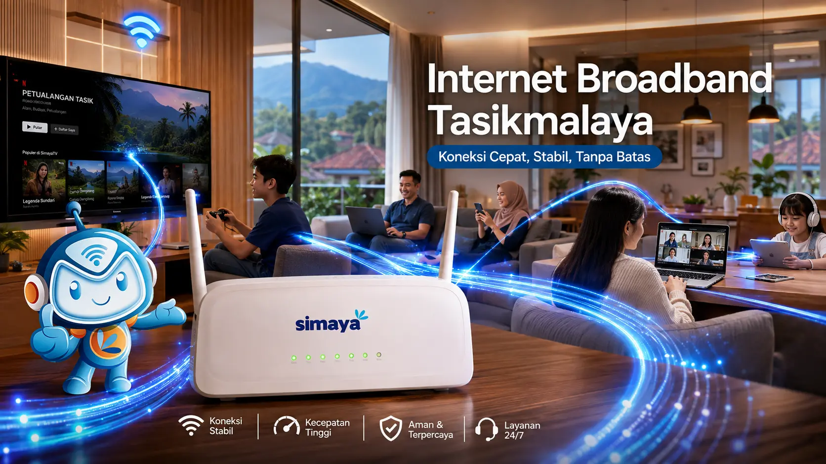 Router Simaya menghadirkan internet broadband cepat dan stabil di Tasikmalaya.