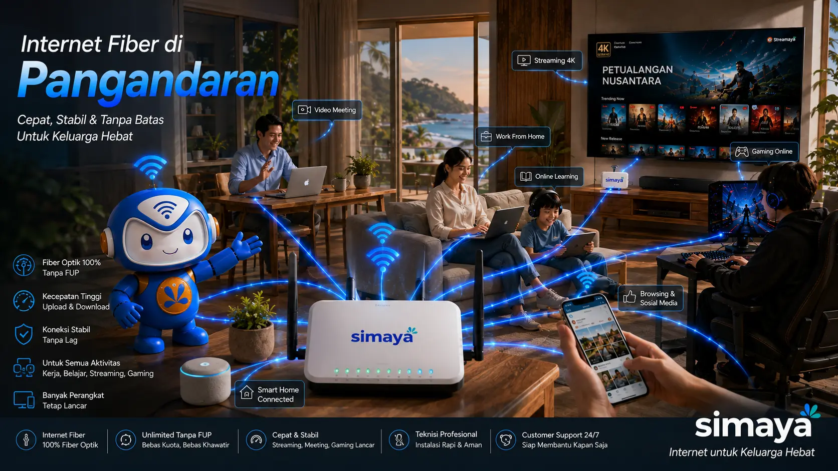Router Simaya menghadirkan internet fiber cepat dan stabil di Pangandaran.