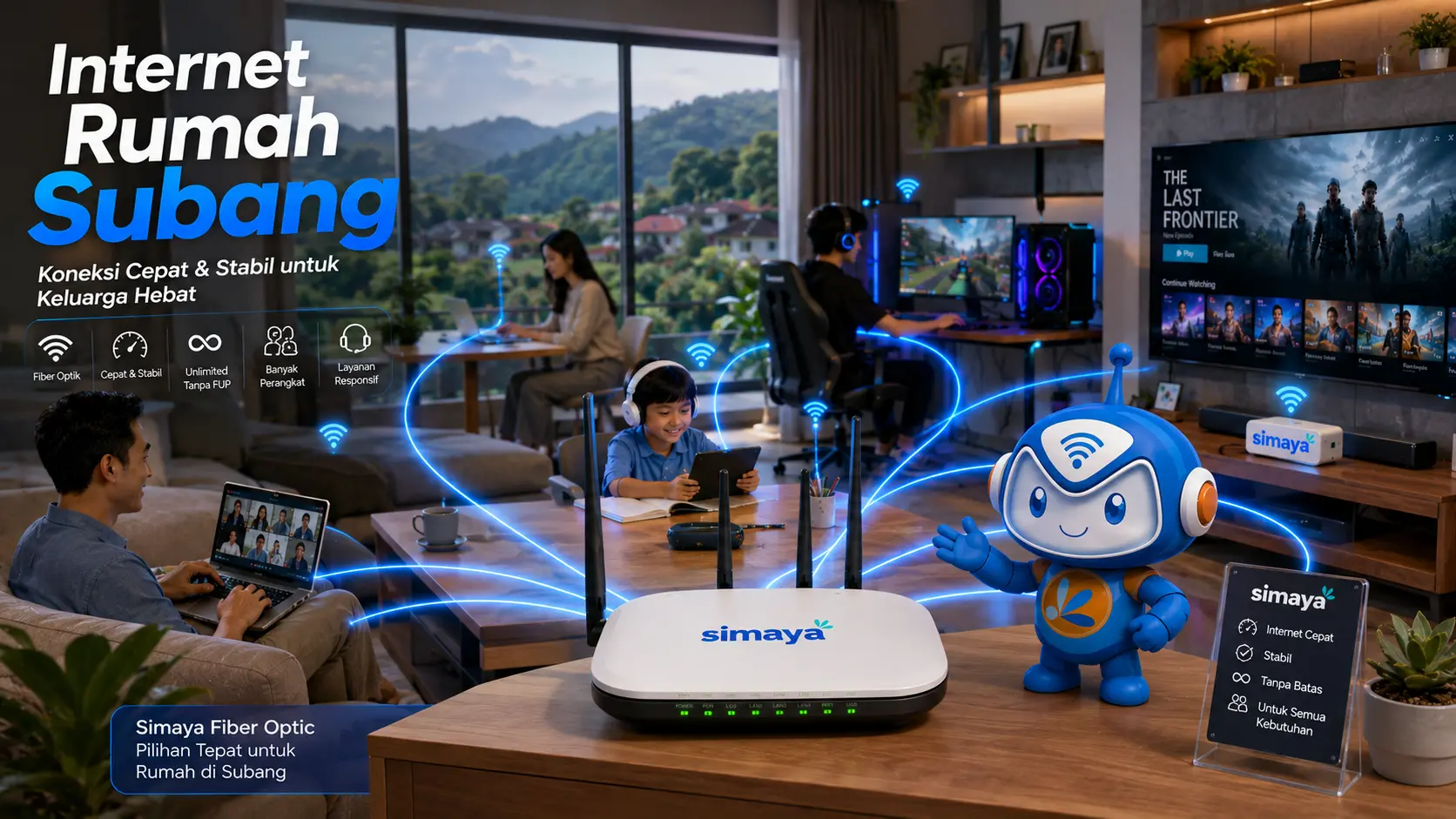 Router Simaya menghadirkan internet rumah cepat dan stabil di Subang.