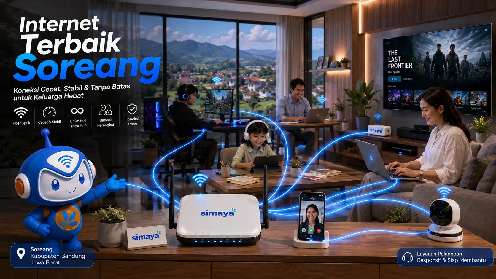 Router Simaya menghadirkan internet cepat dan stabil di Soreang.