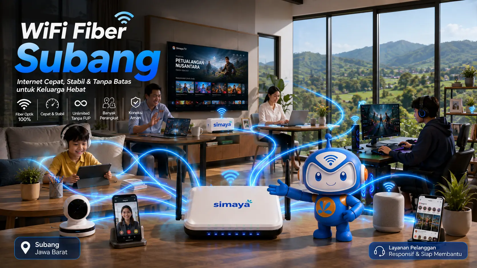 Router Simaya menghadirkan WiFi fiber cepat dan stabil di Subang.