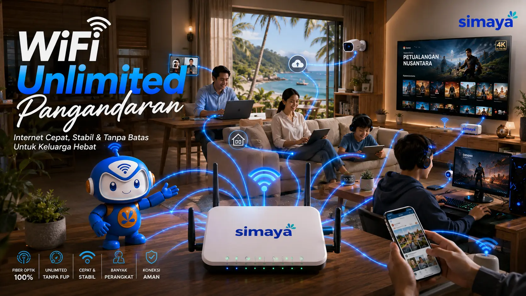 Router Simaya menghadirkan WiFi unlimited cepat dan stabil di Pangandaran.