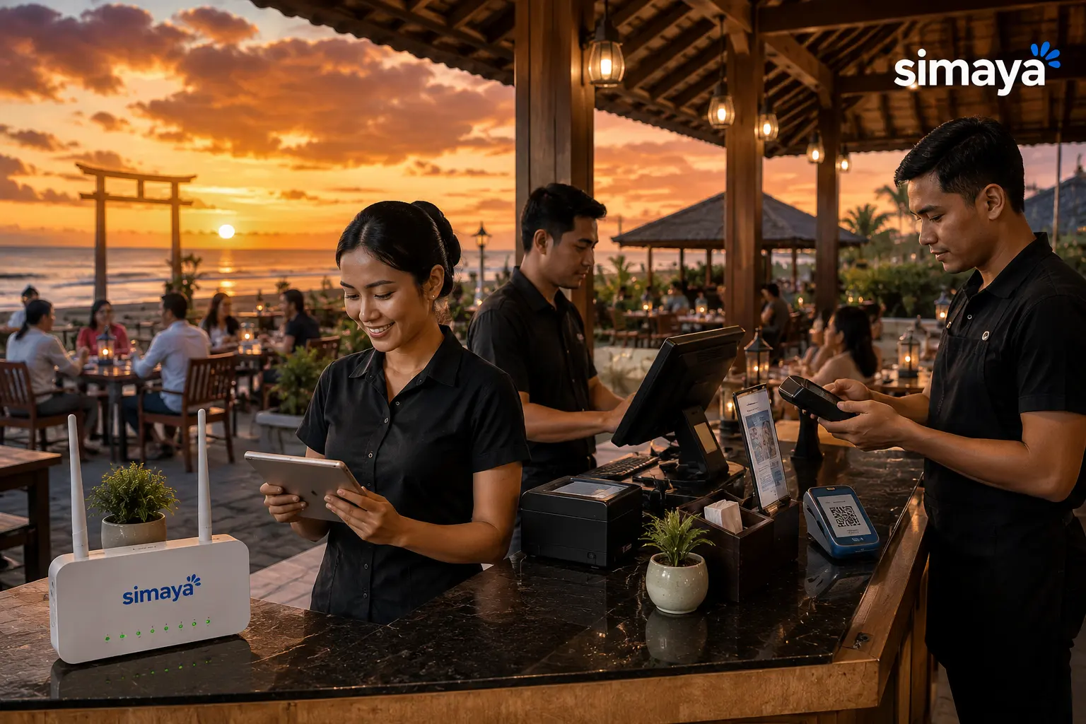 WiFi bisnis Simaya mendukung operasional restoran di Pangandaran