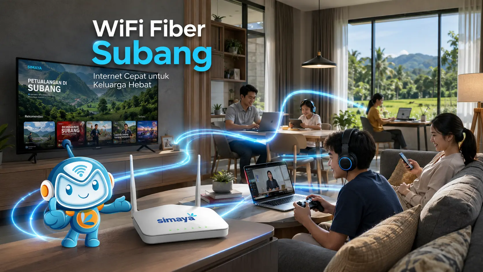 WiFi fiber Subang dengan jaringan internet fiber optik Simaya.