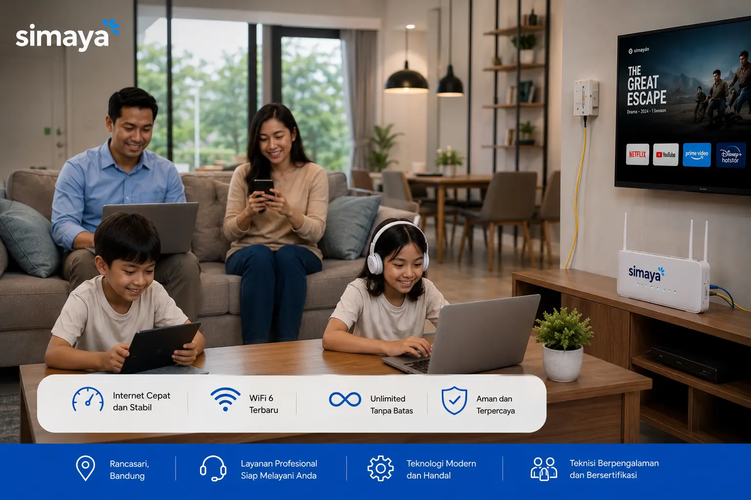 WiFi rumah cepat dan stabil di Rancasari