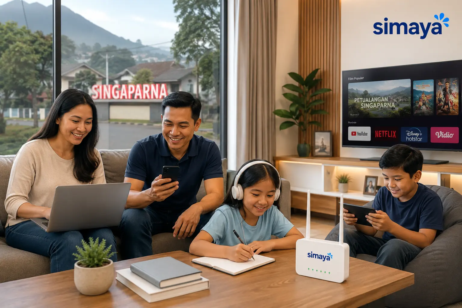 Internet rumah fiber optic Simaya di Singaparna