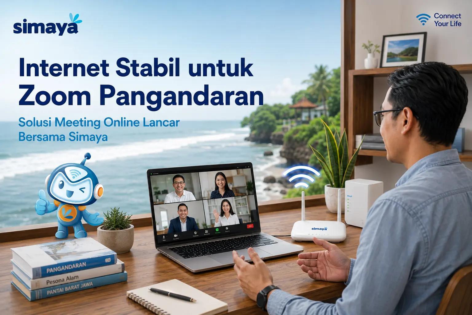 Internet stabil untuk Zoom Pangandaran bersama layanan Simaya