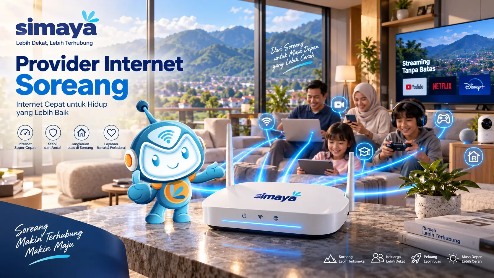 Router Simaya sebagai provider internet fiber optik di Soreang.