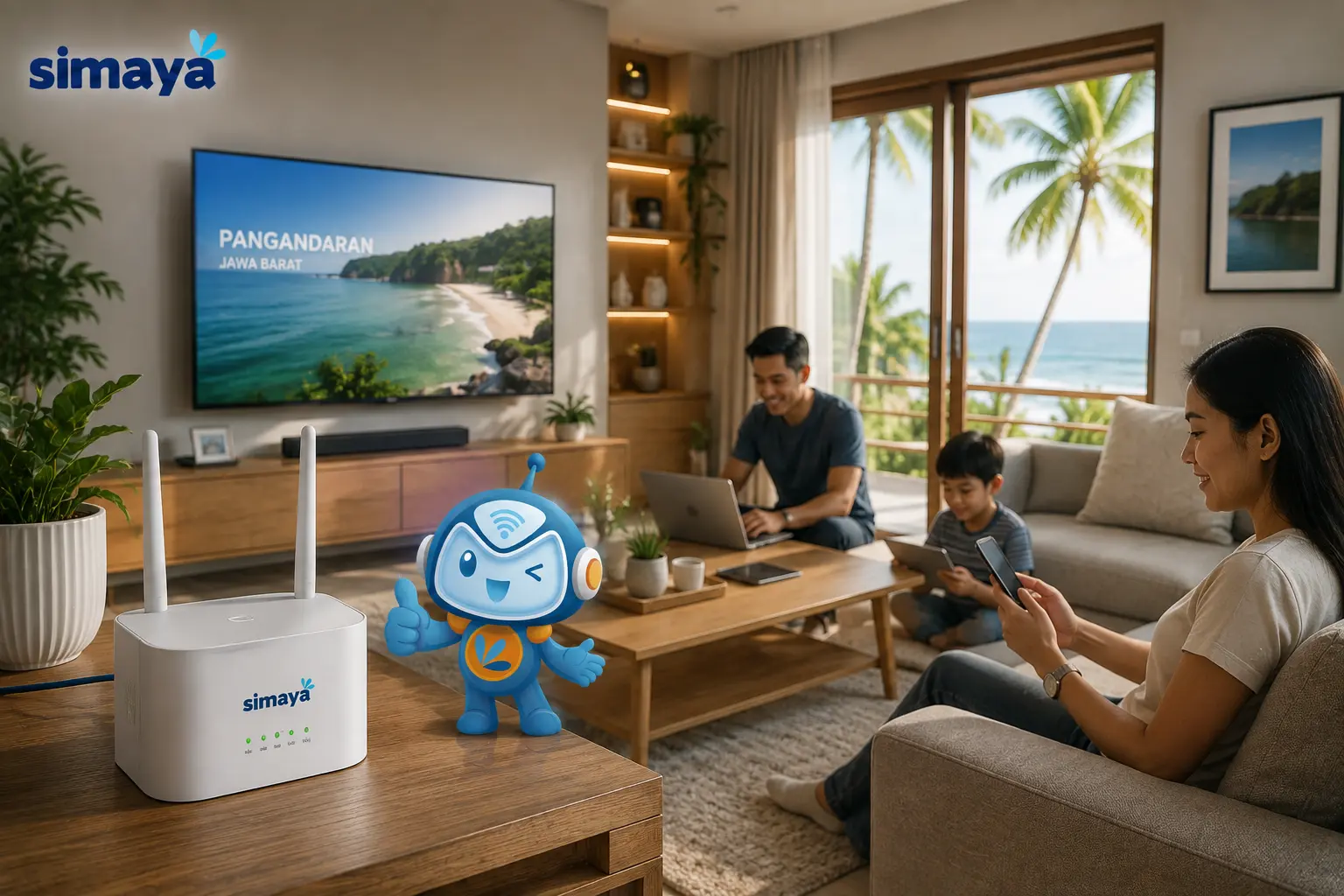 Router WiFi modern untuk internet stabil di rumah Pangandaran
