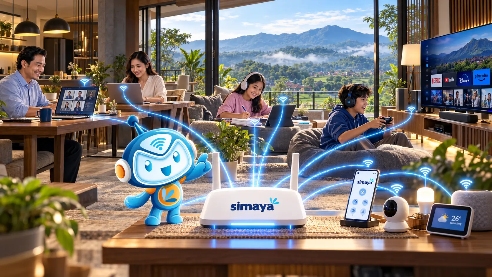 Internet Simaya mendukung banyak perangkat sekaligus di rumah Sumedang