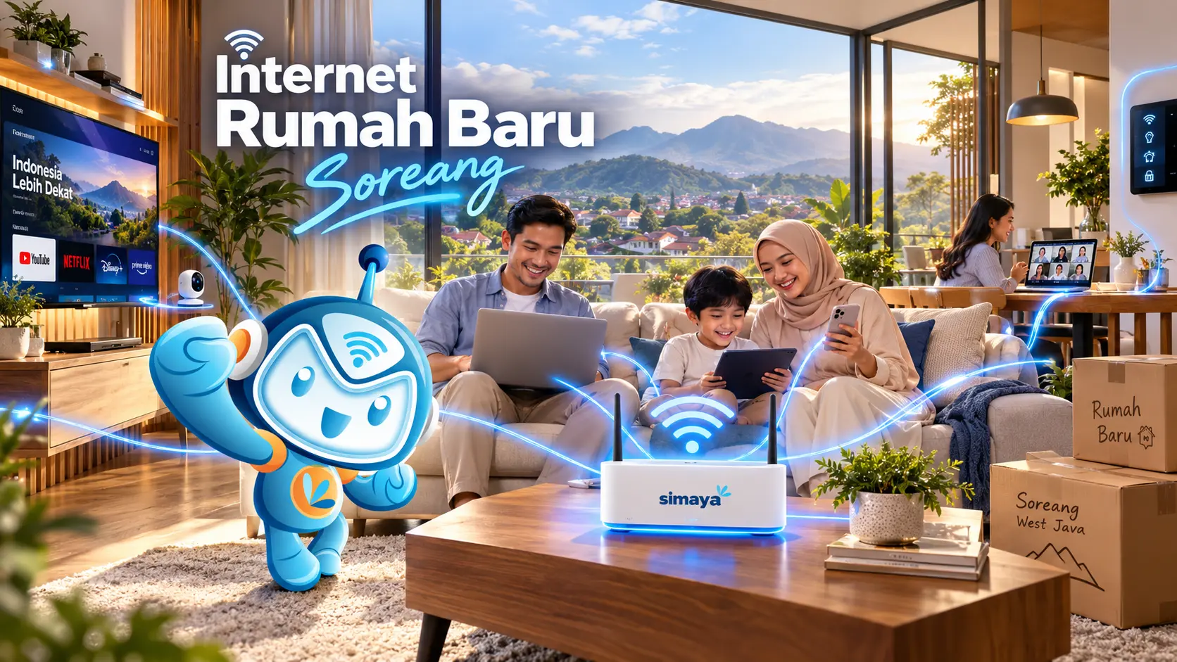 Internet rumah baru Soreang menggunakan fiber optik Simaya