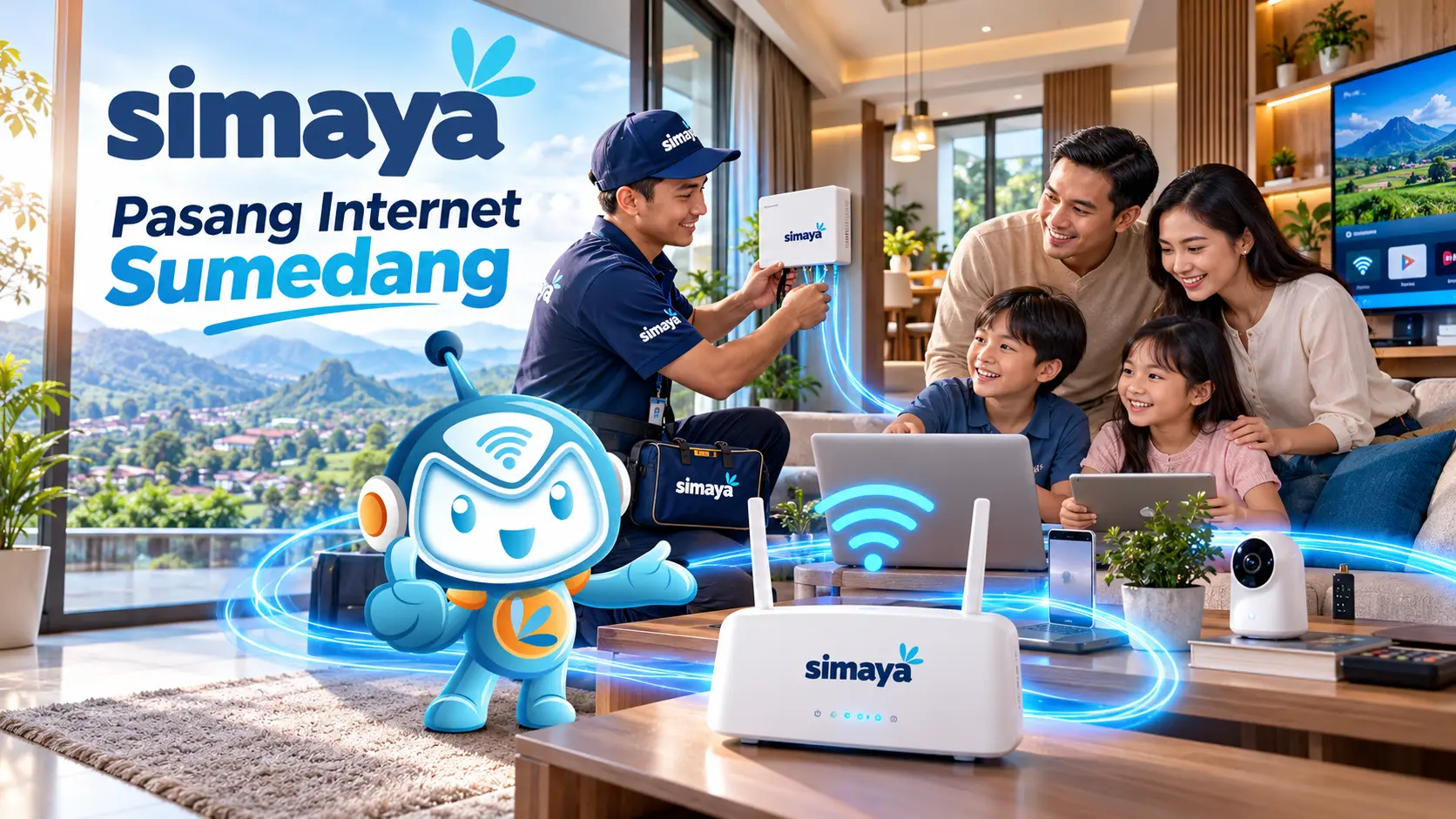 Pasang internet Sumedang dengan jaringan fiber optik Simaya