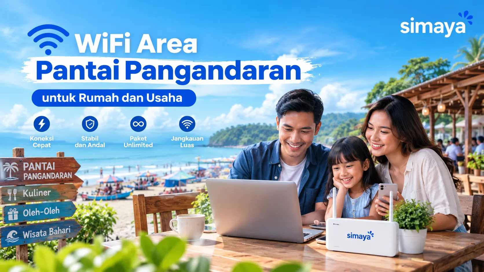 WiFi area pantai Pangandaran untuk rumah dan usaha.